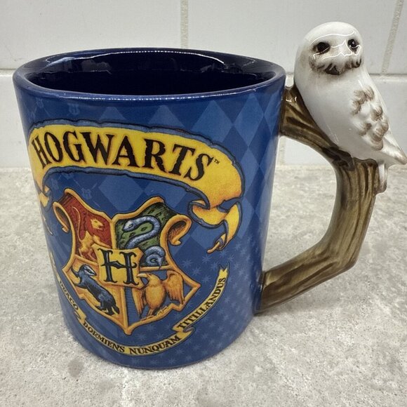 Harry Potter Hogwarts 20oz Premium Ceramic Mug: Featuring Hedwig The Owl Handle - Picture 1 of 5